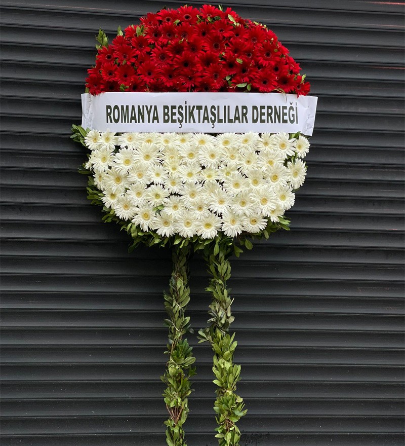 Asil Kırmızı Beyaz Cenaze ve Taziye Çelengi