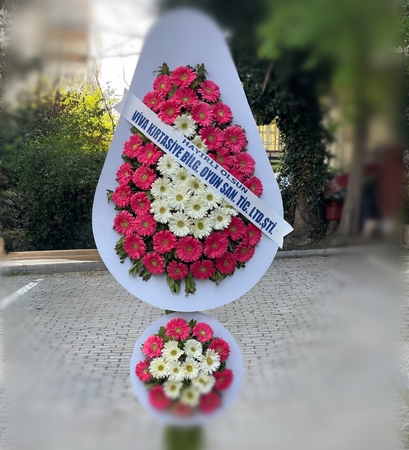 Zarif Pembe Beyaz İki Katlı Düğün ve Nikah Çelengi