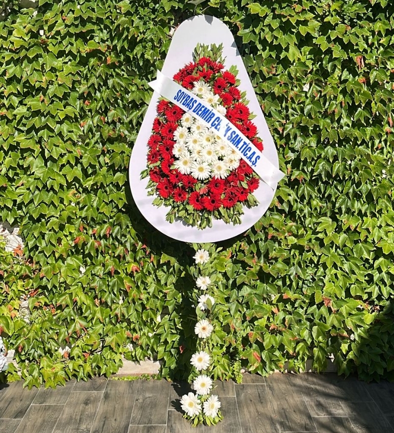 Kırmızı Beyaz Gerbera Lüks Tören ve Açılış Çelengi
