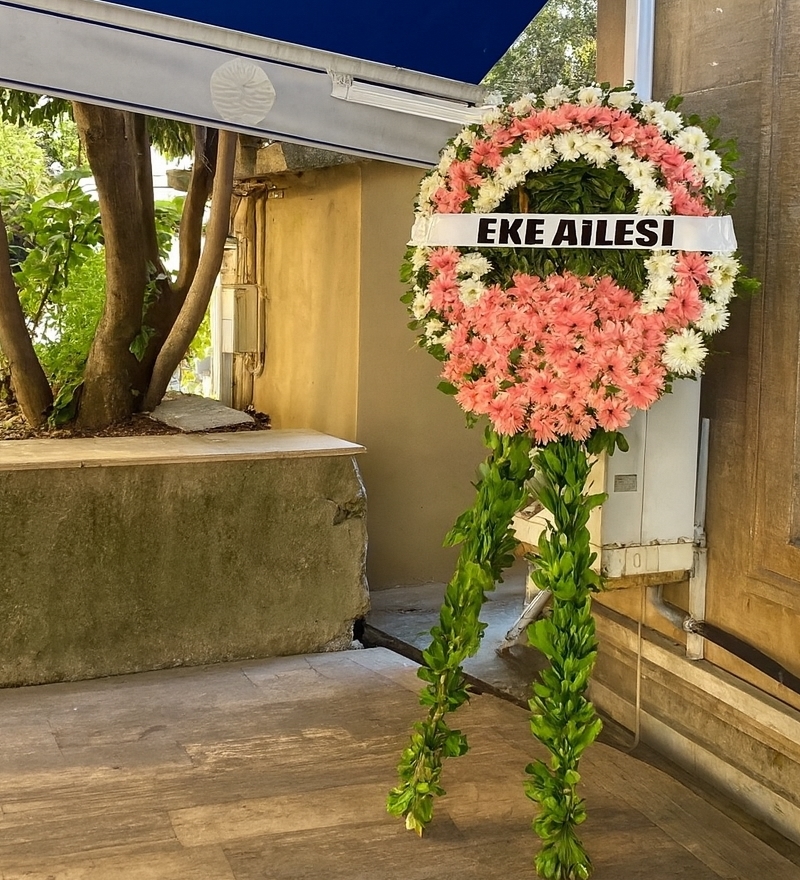Zarif Pembe Beyaz Cenaze ve Taziye Çelengi